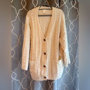 H&M cream cable cardigan